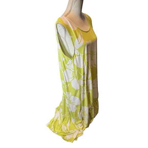 Cuddl Duds Flexwear Paneled Maxi Dress Green Floral - Picture 2 of 4